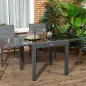 Mesa de Jardín Extensible de Aluminio Mesa Rectangular con Encimera de Vidrio Templado para Terraza 80-160x80x75cm Negro