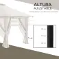 Carpa Plegable Pop-up con Altura Ajustable Protección UV50+ Doble Techo y Mosquiteras 4x4x2,8 m Crema
