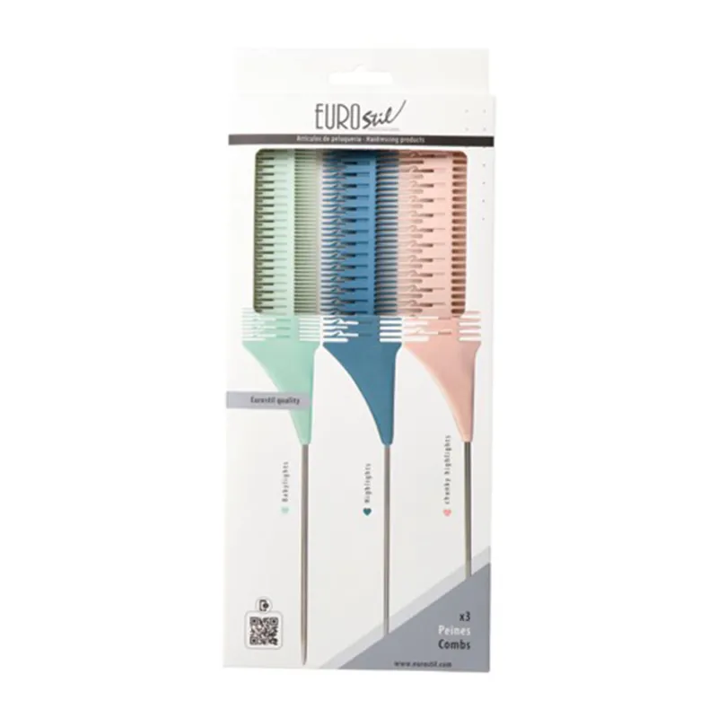 EUROSTIL COLORES SET PEINES MECHAS 3UN