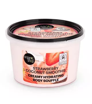 ORGANIC SHOP STRAWBERRY COCONUT SMOOTHIE CREAMY HYDRATING BODY SOUFFLE 250ML