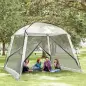 Carpa de Jardín 3x3 m para 6-8 Personas con 4 Mosquiteras y 2 Puertas Protección UV50+ con Bolsa de Transporte Blanco