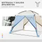 Carpa de Jardín 3x3 m para 6-8 Personas con 4 Mosquiteras y 2 Puertas Protección UV50+ con Bolsa de Transporte Blanco