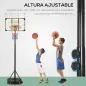 Canasta de Baloncesto con Altura Ajustable 178-208 cm Ruedas y Base Rellenable para +6 Años 75x56x210-240 cm Amarillo y Negro