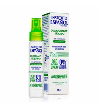 INSTITUTO ESPAÑOL SIN ALCOHOL SPRAY DESODORANTE LIQUIDO ANTI-TRANSPIRANTE 50ML VAPORIZADOR