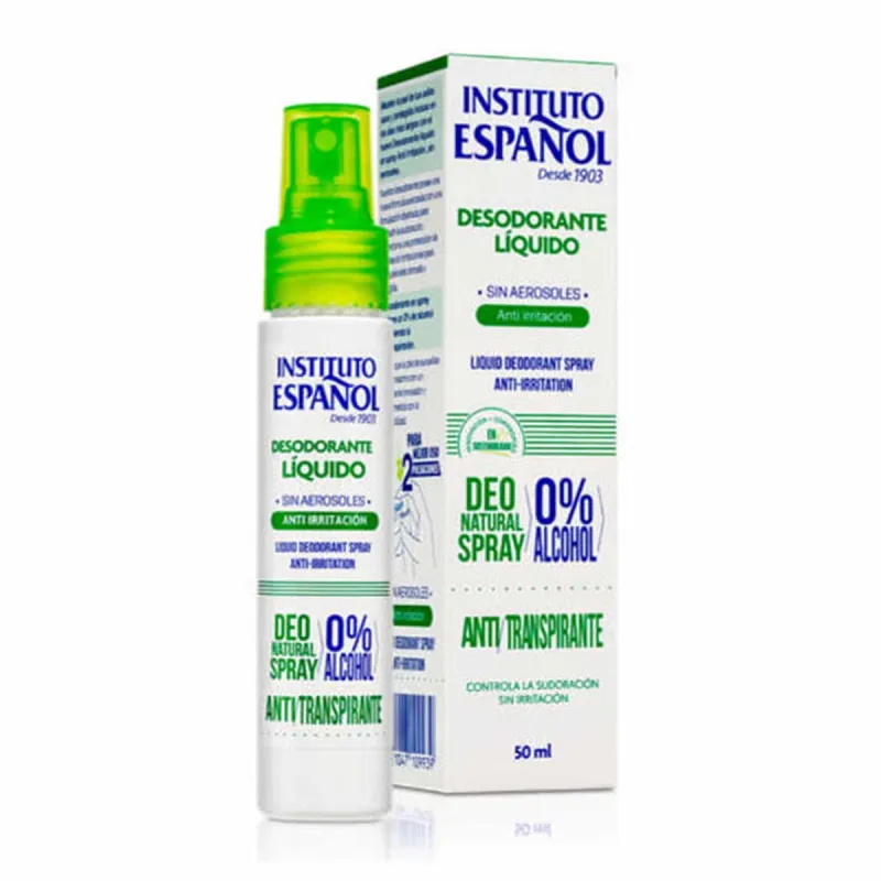 INSTITUTO ESPAÑOL SIN ALCOHOL SPRAY DESODORANTE LIQUIDO ANTI-TRANSPIRANTE 50ML VAPORIZADOR INSTITUTO ESPAÑOL SIN ALCOHOL SPRAY DESODORANTE LIQUIDO ANTI-TRANSPIRANTE 50ML VAPORIZADOR