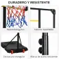 Canasta de Baloncesto con Altura Ajustable 178-208 cm Ruedas y Base Rellenable para +6 Años 75x56x210-240 cm Amarillo y Negro