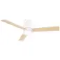 Ventilador de Techo Motor AC 48W con Luz LED Mando a Distancia 3 Velocidades y 3 Aspas de Madera Ø112x25 cm Blanco