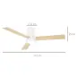 Ventilador de Techo Motor AC 48W con Luz LED Mando a Distancia 3 Velocidades y 3 Aspas de Madera Ø112x25 cm Blanco Ventilador de Techo Motor AC 48W con Luz LED Mando a Distancia 3 Velocidades y 3 Aspas de Madera Ø112x25 cm Blanco
