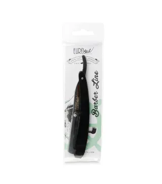 EUROSTIL BARBER LINE NAVAJA DE AFEITAR HOJA INTERCAMBIABLE MANGO NEGRO 1UN