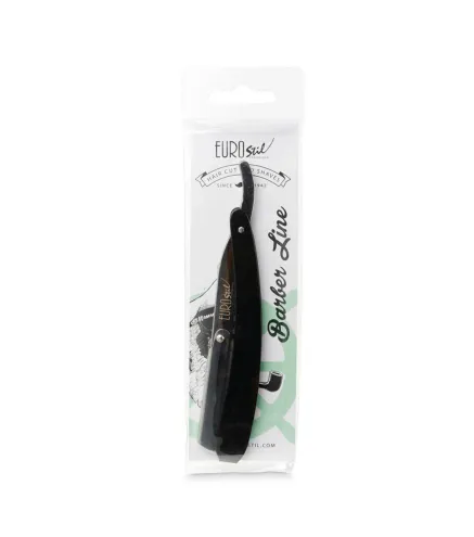 EUROSTIL BARBER LINE NAVAJA DE AFEITAR HOJA INTERCAMBIABLE MANGO NEGRO 1UN
