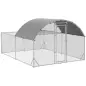 Gallinero Exterior Grande 380x280x195 cm para 10-12 Gallinas con Cubierta de Tela para Pollos Conejos Patos Plata