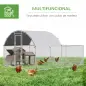 Gallinero Exterior Grande 380x280x195 cm para 10-12 Gallinas con Cubierta de Tela para Pollos Conejos Patos Plata Gallinero Exterior Grande 380x280x195 cm para 10-12 Gallinas con Cubierta de Tela para Pollos Conejos Patos Plata
