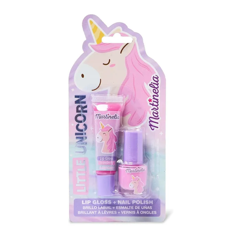 MARTINELIA LITTLE UNICORN BRILLO DE LABIOS 1UN + LACAS DE UÑAS 1U.