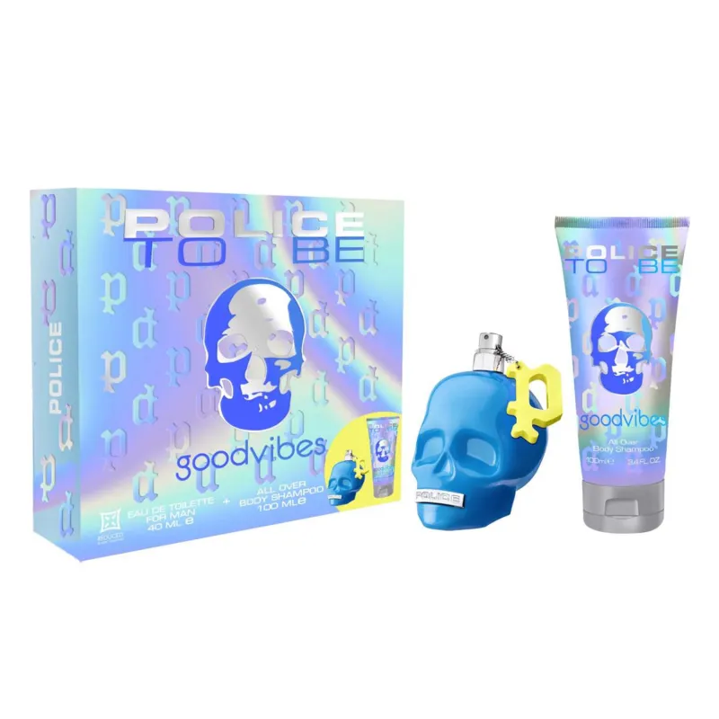 POLICE TO BE GOODVIBES EAU DE TOILETTE FOR MEN 40ML VAPORIZADOR + CHAMPU Y GEL 100ML