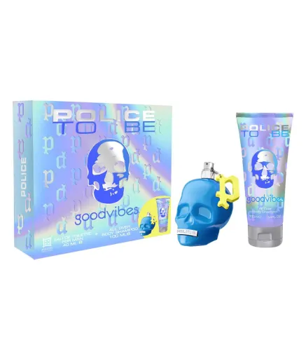 POLICE TO BE GOODVIBES EAU DE TOILETTE FOR MEN 40ML VAPORIZADOR + CHAMPU Y GEL 100ML
