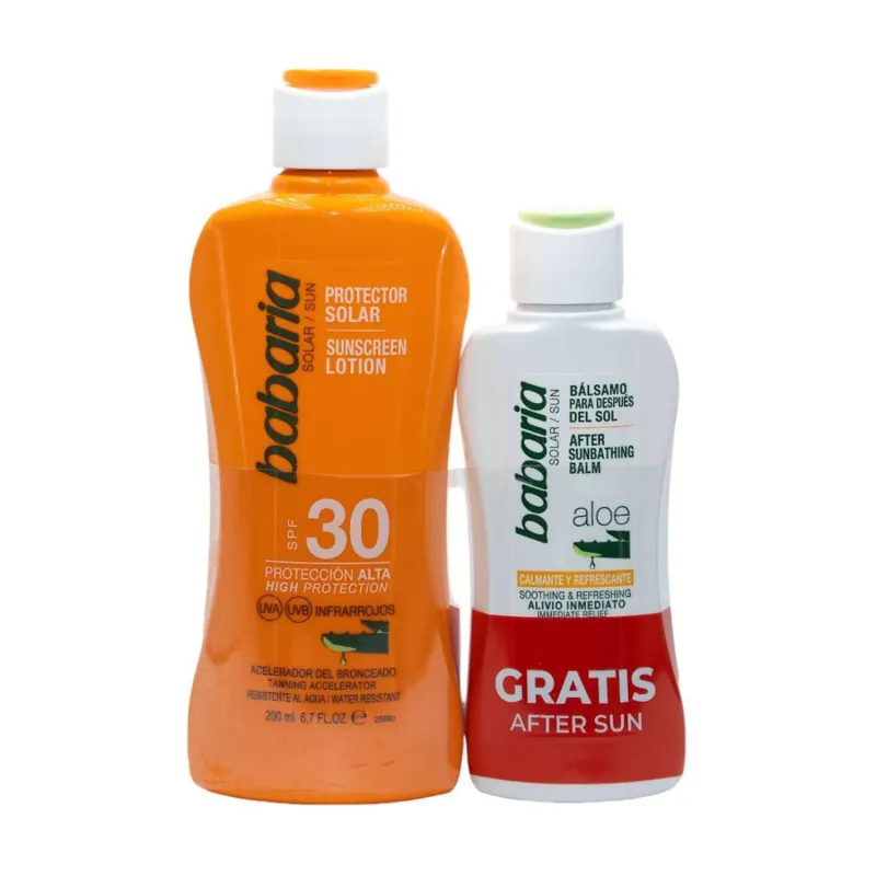 BABARIA ALOE PROTECTOR SOLAR SPF30 200ML + BALSAMO AFTER SUN 1U BABARIA ALOE PROTECTOR SOLAR SPF30 200ML + BALSAMO AFTER SUN 1U
