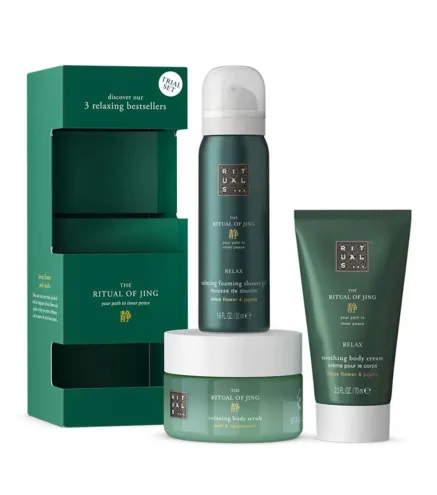 RITUALS OF JING EXFOLIANTE CORPORAL 125ML + RELAX GEL DE BAÑO 50ML + RELAX CREMA CORPORAL 70ML