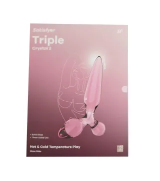 SATISFYER TRIPLE CRYSTAL 2 DILDO ROSA 1UN