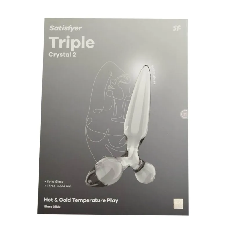 SATISFYER TRIPLE CRYSTAL 2 DILDO BLANCO 1UN
