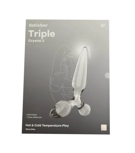 SATISFYER TRIPLE CRYSTAL 2 DILDO BLANCO 1UN