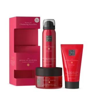 RITUALS OF AYURVEDA EXFOLIANTE CORPORAL 125ML + ESPUMA GEL DE BAÑO 50ML + CREMA CORPROAL 70ML