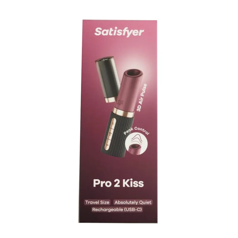 SATISFYER PRO 2 KISS VIBRADOR TRAVEL SIZE ROJO RECARGABLE 1UN