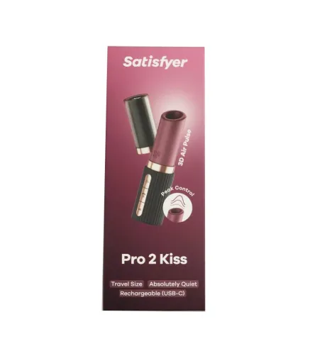 SATISFYER PRO 2 KISS VIBRADOR TRAVEL SIZE ROJO RECARGABLE 1UN