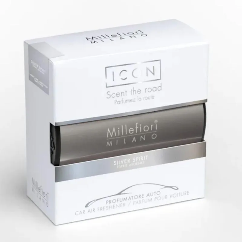 MILLEFIORI MILANO ICON CAR AIR FRESHENER SILVER SPIRIT 1UN