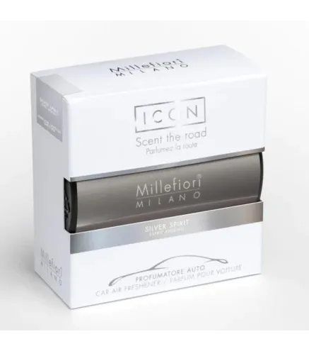 MILLEFIORI MILANO ICON CAR AIR FRESHENER SILVER SPIRIT 1UN