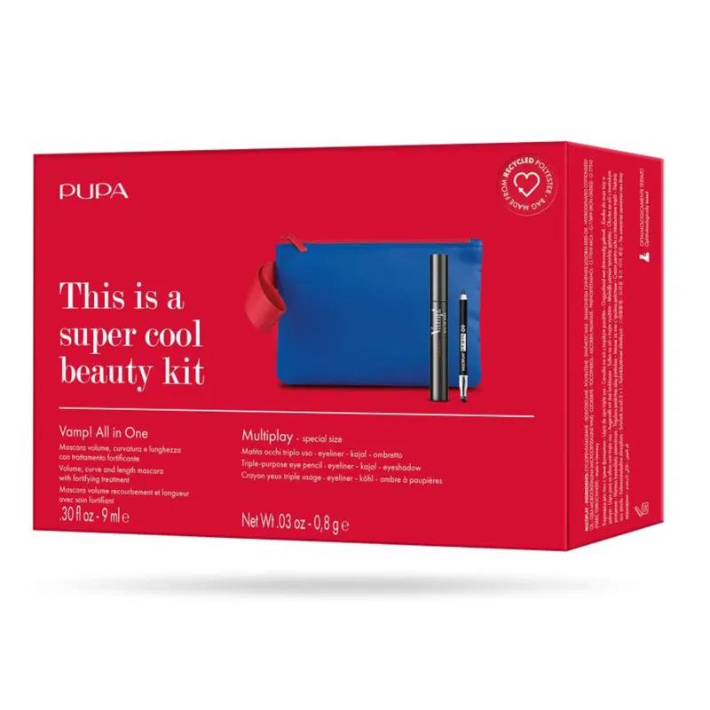 PUPA VAMP! SET MASCARA DE PESTAÑAS TRAVEL SET 1UN + LAPIZ DE OJOS 1U + NECESER 1U