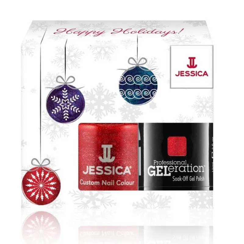 JESSICA CUSTOM NAIL COLOUR ESMALTE DE UÑAS EDICION HAPPY HOLIDAYS 15ML + JESSICA PROFESSIONAL GELERATION 1U.