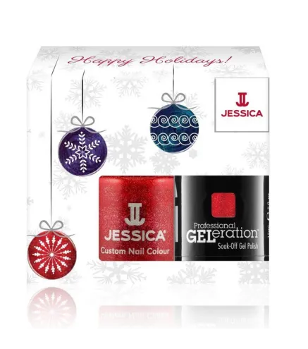 JESSICA CUSTOM NAIL COLOUR ESMALTE DE UÑAS EDICION HAPPY HOLIDAYS 15ML + JESSICA PROFESSIONAL GELERATION 1U.