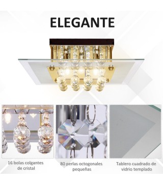 Lámpara de Techo de Cristal