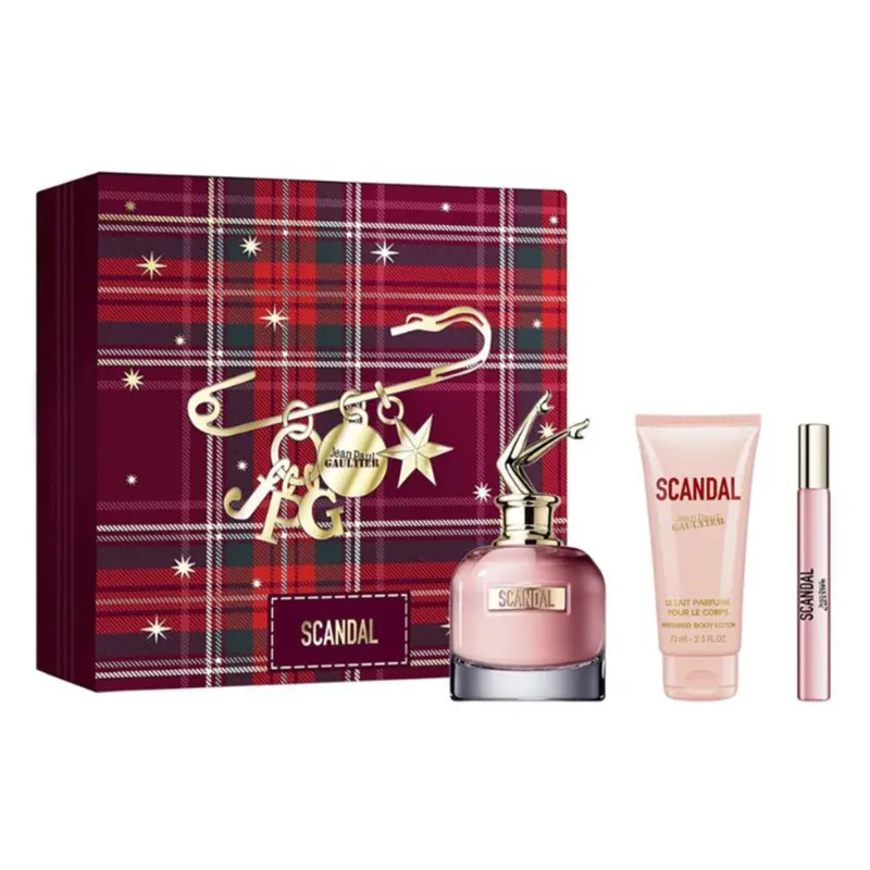 JEAN PAUL GAULTIER SCANDAL EAU DE PARFUM 80ML VAPORIZADOR + LOCION CORPORAL PERFUMADA 25ML + MINIATURA 10ML