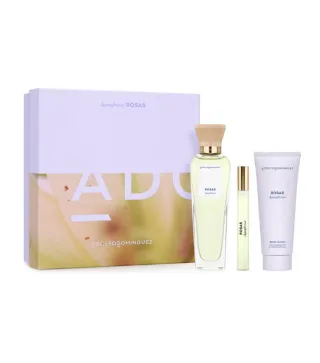 ADOLFO DOMINGUEZ AGUA FRESCA DE ROSAS EAU DE TOILETTE 120ML VAPORIZADOR + LOCION CORPORAL PERFUMADA 75ML + MINIATURA 10ML