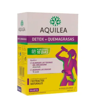AQUILEA DETOX + QUEMAGRASAS TRATAMIENTO 10 DIAS STICK SOLUBLES 1UN