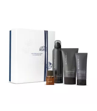 RITUALS HOMME ESPUMA DE BAÑO 4ML + EXFOLIANTE FACIAL + CHAMPU CAFFEINE