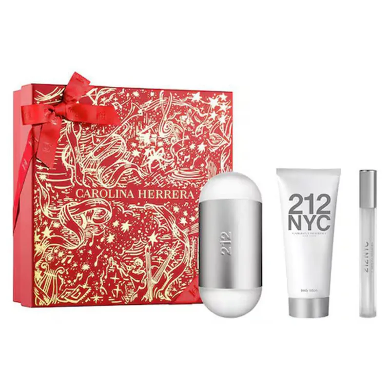 CAROLINA HERRERA 212 EAU DE TOILETTE 100ML VAPORIZADOR + LOCION CORPORAL PERFUMADA 1U + VIAL 10ML VAPORIZADOR