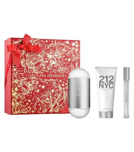 CAROLINA HERRERA 212 EAU DE TOILETTE 100ML VAPORIZADOR + LOCION CORPORAL PERFUMADA 1U + VIAL 10ML VAPORIZADOR