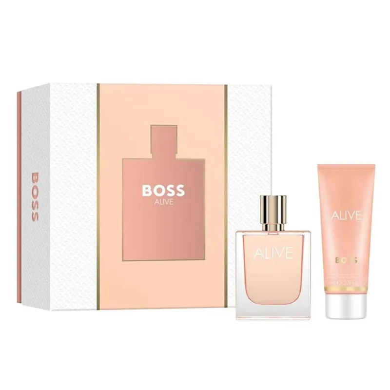 HUGO BOSS ALIVE EAU DE PARFUM 50ML VAPORIZADOR + LOCION CORPORAL PERFUMADA 75ML