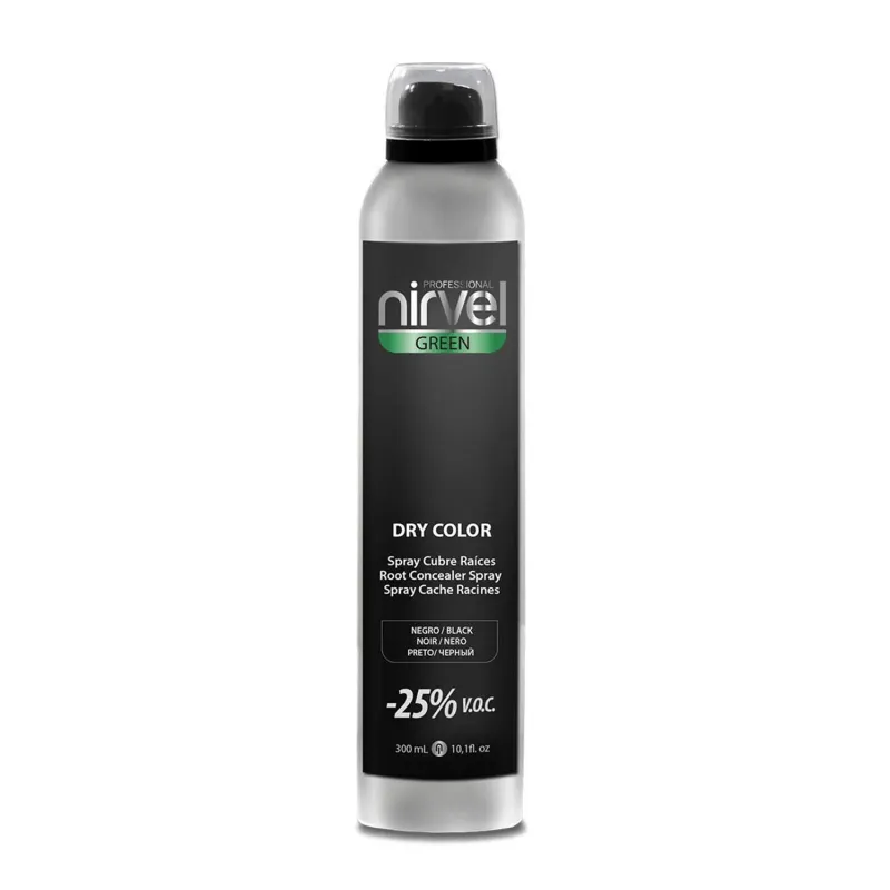 NIRVEL GREEN DRY COLOR SPRAY CUBRE RAICES NEGRO NEGRO 300ML VAPORIZADOR