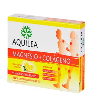 AQUILEA MAGNESIO + COLAGENO 30 COMPRIMIDOS SABOR LIMON SIN AZUCAR 1UN
