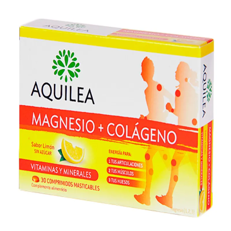 AQUILEA MAGNESIO + COLAGENO 30 COMPRIMIDOS SABOR LIMON SIN AZUCAR 1UN