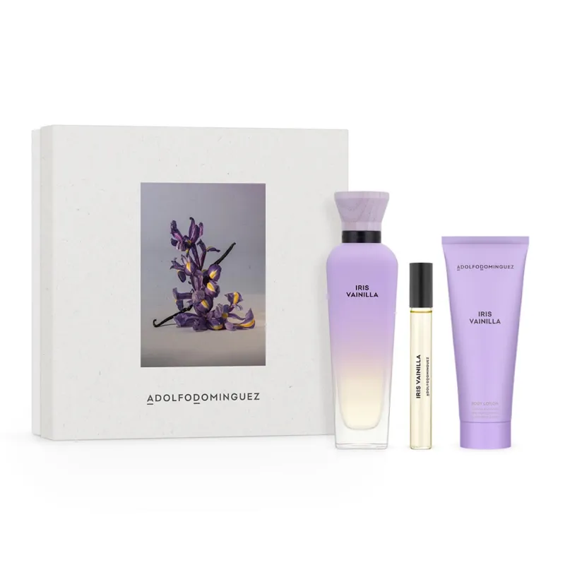 ADOLFO DOMINGUEZ IRIS VAINILLA EAU DE PARFUM 120ML VAPORIZADOR + LOCION CORPORAL PERFUMADA 1U + VIAL 10ML VAPORIZADOR ADOLFO DOMINGUEZ IRIS VAINILLA EAU DE PARFUM 120ML VAPORIZADOR + LOCION CORPORAL PERFUMADA 1U + VIAL 10ML VAPORIZADOR