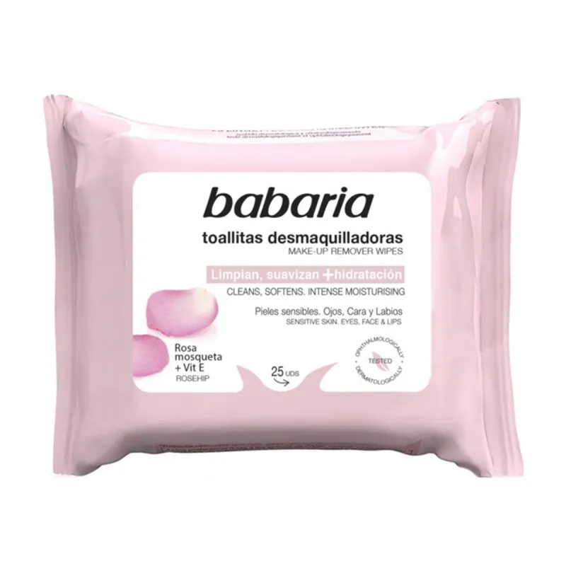 BABARIA ROSA MOSQUETA TOALLITAS DESMAQUILLANTES 25UN BABARIA ROSA MOSQUETA TOALLITAS DESMAQUILLANTES 25UN