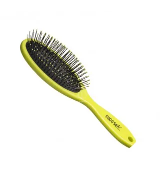 EUROSTIL OVAL CEPILLO MEDIANO VERDE FLUOR 1UN