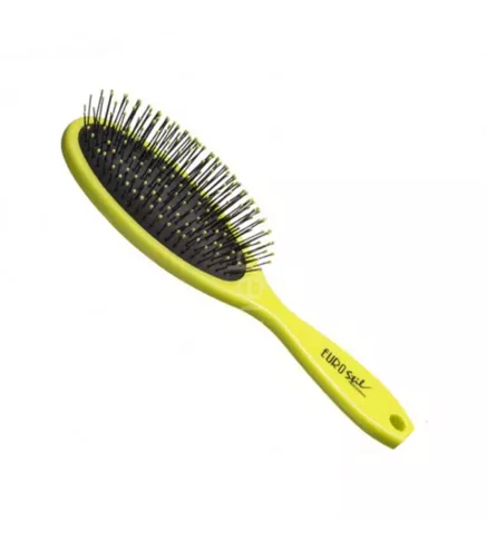 EUROSTIL OVAL CEPILLO MEDIANO VERDE FLUOR 1UN