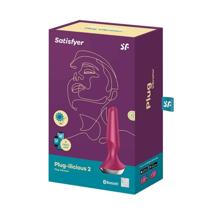 SATISFYER PLUG-ILICIOUS 2 VIBRADOR ROSA BLUETOOTH Y APP 1UN