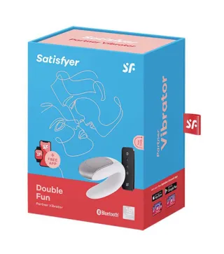 SATISFYER DOUBLE FUN VIBRADOR PAREJAS BLANCO BLUETOOTH APP 1UN