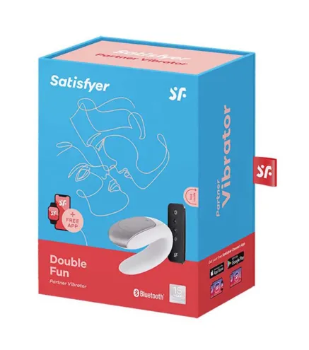 SATISFYER DOUBLE FUN VIBRADOR PAREJAS BLANCO BLUETOOTH APP 1UN